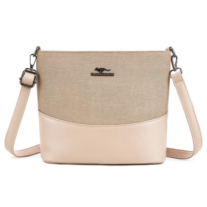 

New fashion splicing crossbody bag women s retro versatile niche shoulder bag portable commuter mobile phone bucket bag абрикосовий
