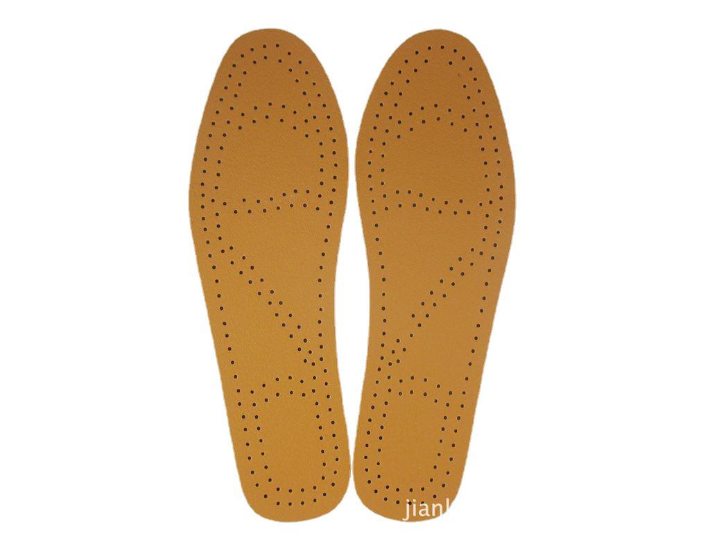 Unisex Lightweight PU Insoles for Spring and Autumn - Comfortable Leather for Seniors