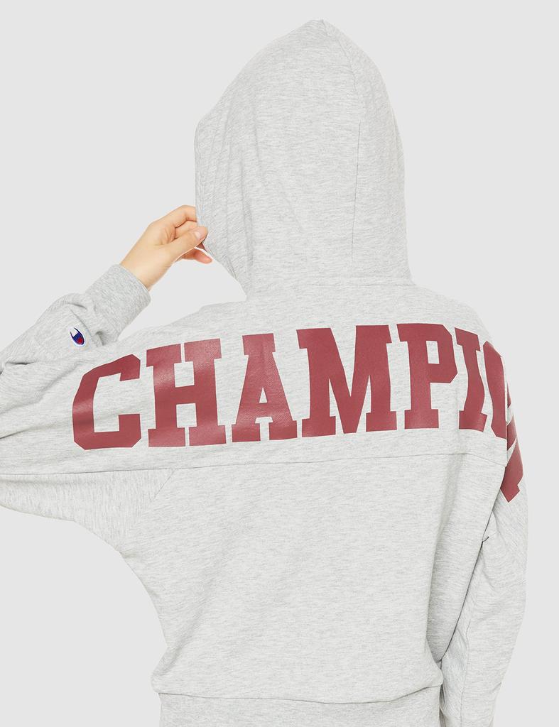 Parka Long Sleeve Stretch Lightweight Quick Dry UV Protection TECH Terry Hooded Sweatshirt Sports Oxford Gray L [Champion] WEAVE(R) Women's CW-XS101