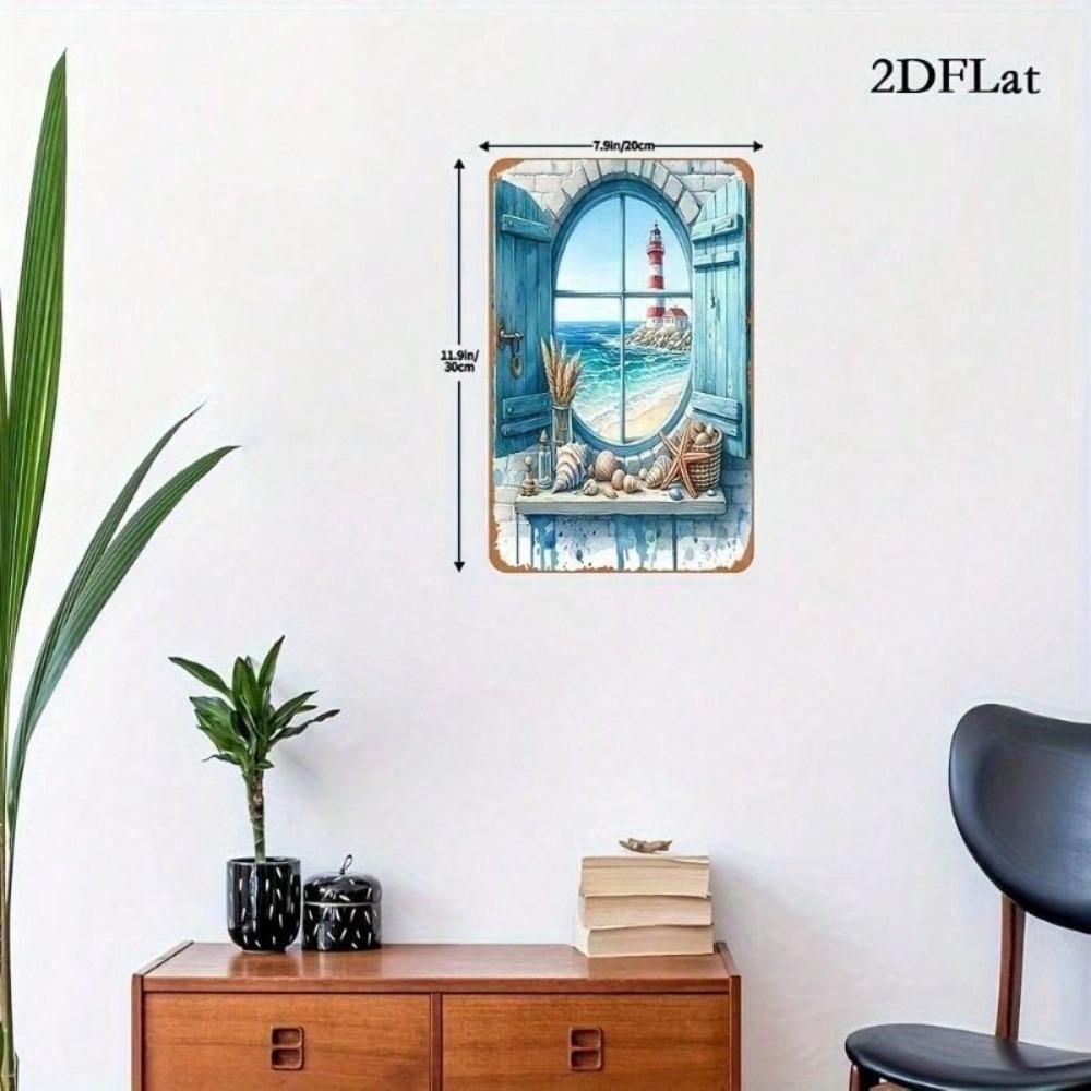 Vintage Metal Sign Lighthouse Nautical Wall Decor Bar Cafe Home Ornament