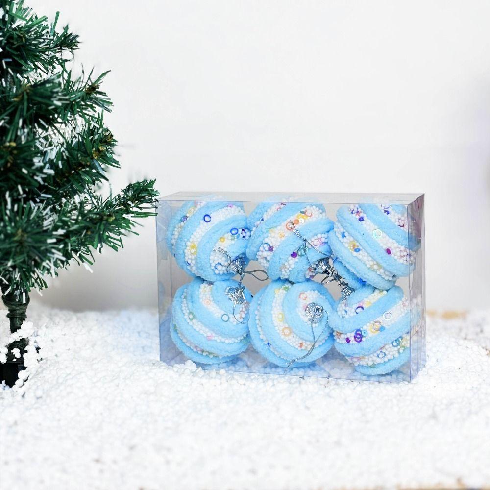 6Pcs Colorful Foam Christmas Balls Reusable Macaron Color Hanging Balls  Party