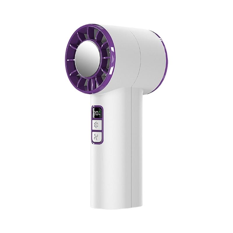Handheld Digital Screen Fan Electric Fan Adjustable USB Rechargeable Cooling Fan for Office Home and Outdoor Use
