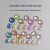 Solid Magic Mirror Powder: 6-Color Nail Salon Bright Eyeshadow Palette - Mermaid Fairy Aurora Outlining Powder