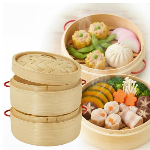 Kurasage Seiro Steamer [Just Place Food In It and Wait for It To Warm and Nutritious] 21cm Bamboo Steamer, Natural Materials, 2 Tiers, Heat-Resistant