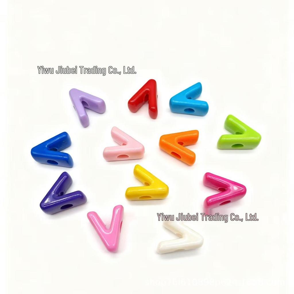 Colorful Acrylic Alphabet 'A' Beads for DIY Keychains & Charms