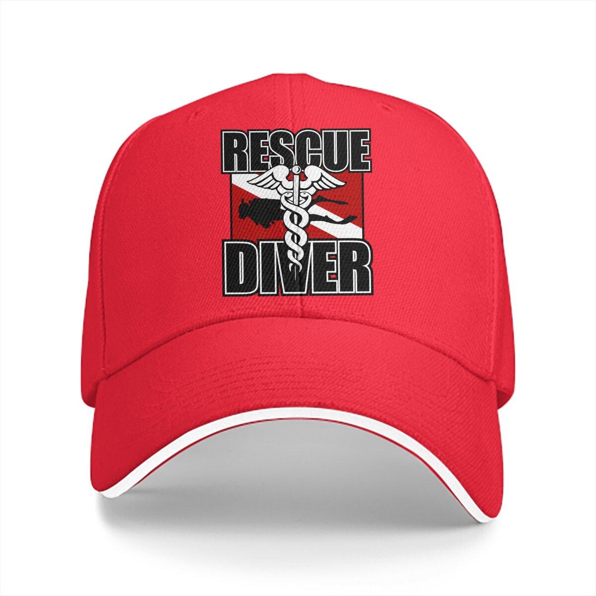 

Rescue Diver Baseball Cap Unisex Hats Women Visor Protection Snapback Diving Dive Scuba Caps One Size