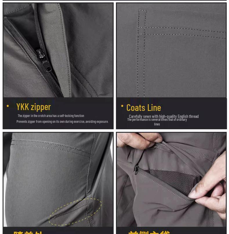 Free Soldier Men's Quick-Dry Hiking Pants - Spring/Summer, Waterproof, Elastic, Sun Protection