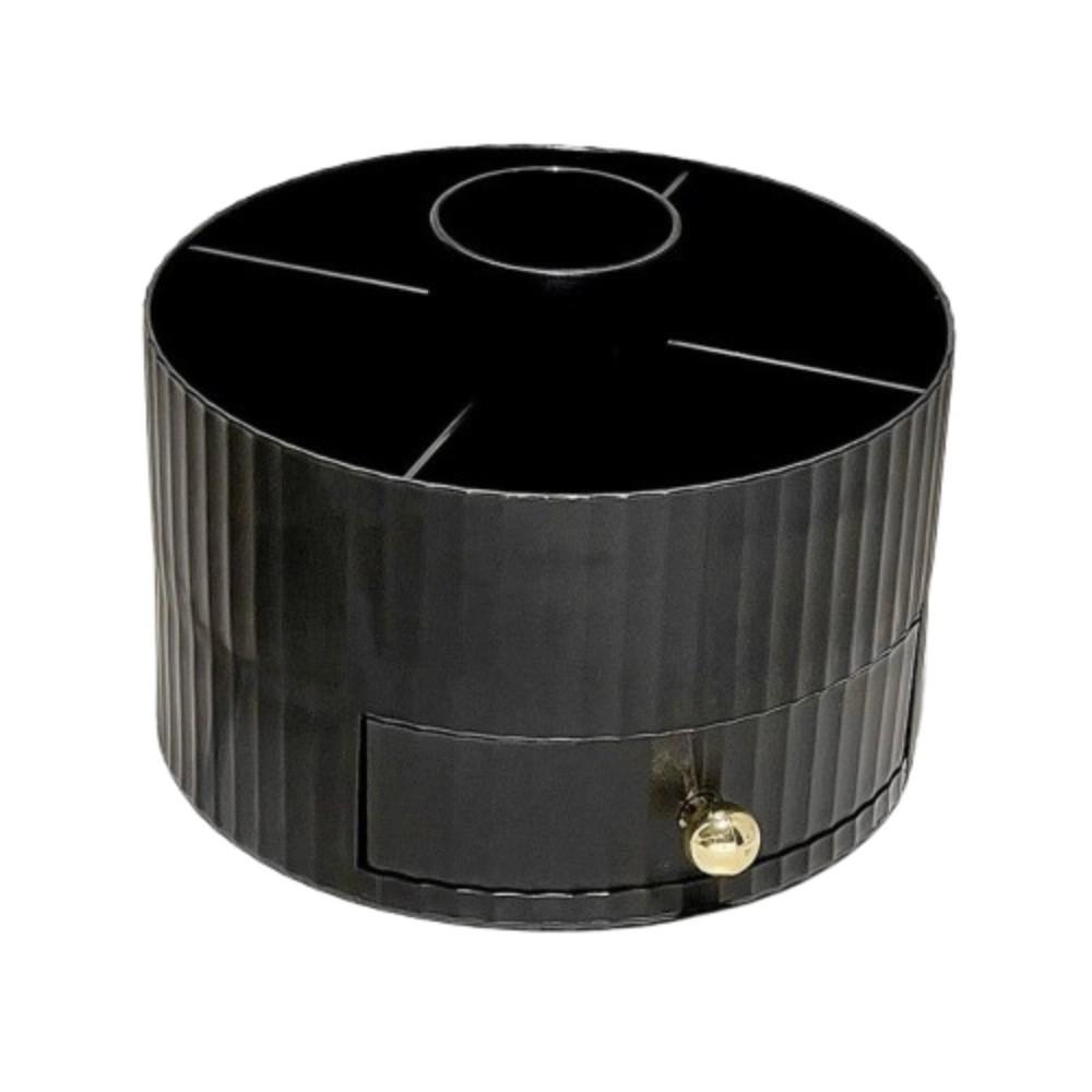 

Органайзер для макияжных кистей с несколькими отделениями и ящиком, полка для средств по уходу за кожей, туалетный столик чёрный