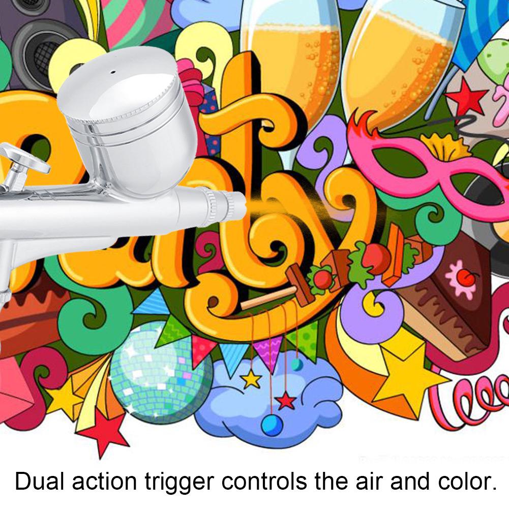 Doppelwirkungs-Airbrush-Kompressor-Set Craft Kuchenfarbe Kunst Spritzpistolen-Set Werkzeuge