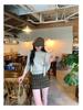 Women's Two-Piece Set: Korean-Style Navy Collar Shawl & Knit Sweater for Autumn/Winter