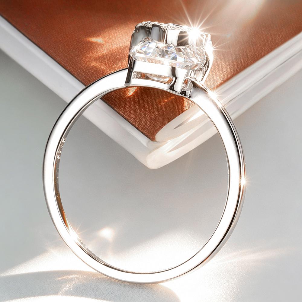 6x8mm Emerald Cut Moissanite Engagement Rings 100%   CopperStar Design Ring Party Wedding Bands for Women Jewelry