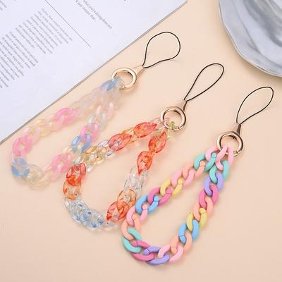 Case DIY Acrylic Anti-lost Phone Strap Mobile Phone Chain Cell Phone Lanyard Jewelry Accessories