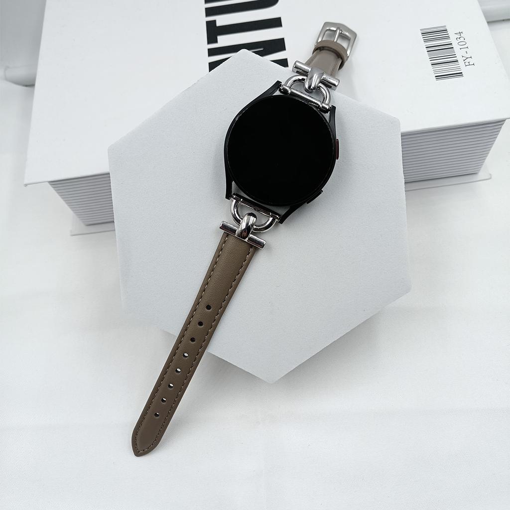 20 22mm Metal+Leather Strapr Samsung Galaxy Watch4 5 6 Active2 Bend for Huawei  GT4/GT/2e/pro 42/46mm Replacement Strap