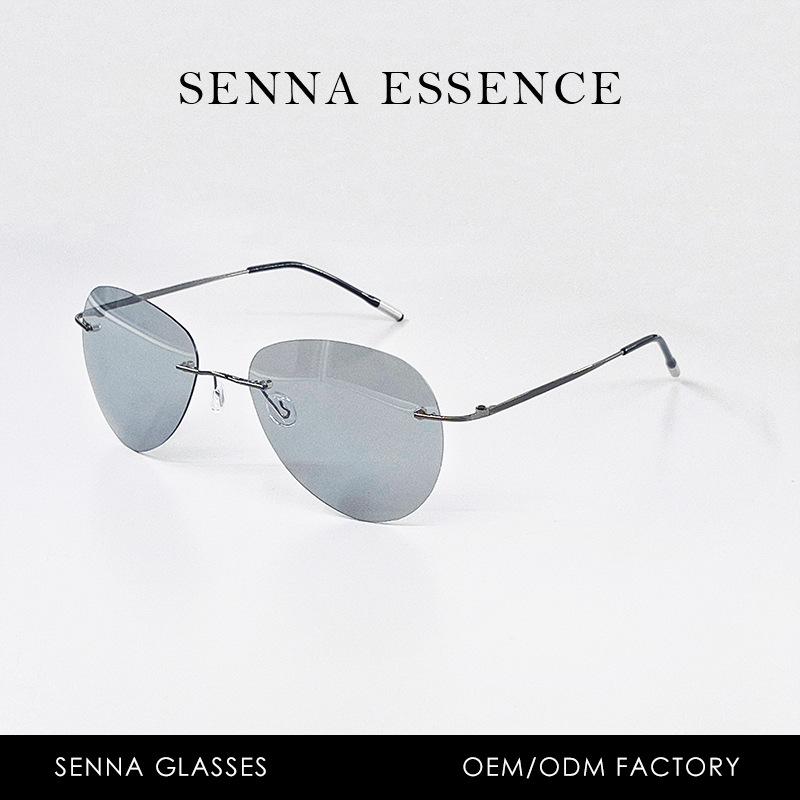 Frameless Ultra-Light Polarized Night Vision Glasses Toad Glasses High Definition Color-Changing Outdoor Sunglasses Driving Uv-Proof Sunglasses