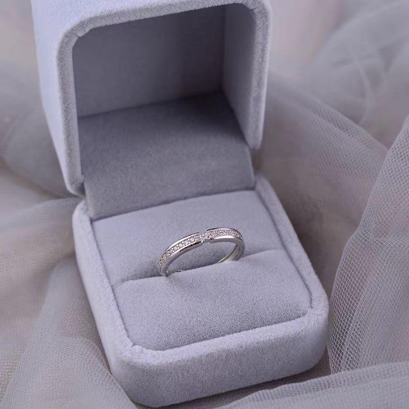 

Кольца для пары из стерлингового серебра 925 с бриллиантами - Высококлассный легкий предмет роскоши в подарок для нее Adjustable