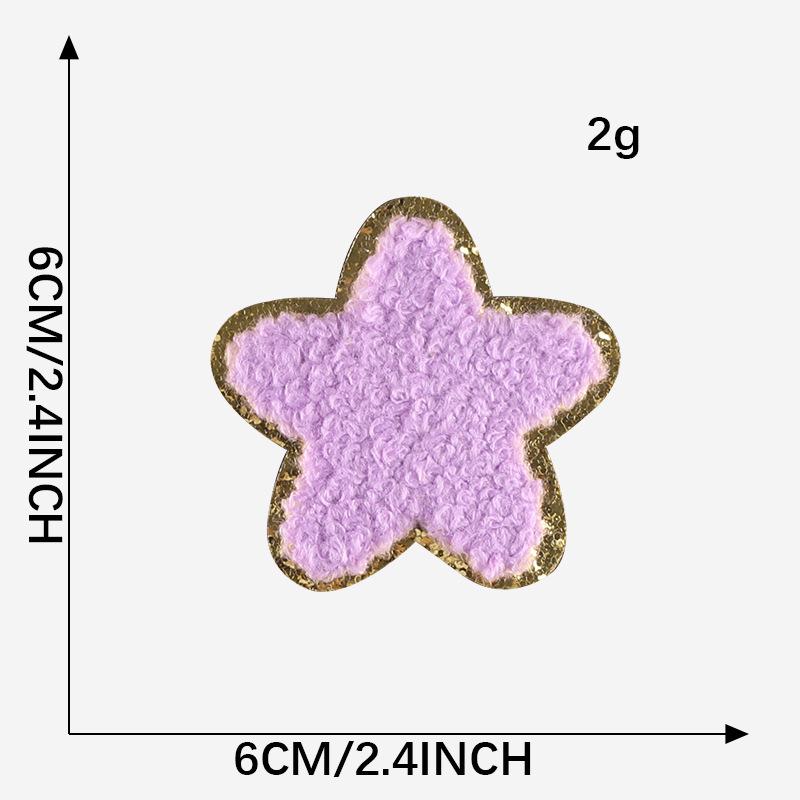 Gold Edged Chenille Towel with Love Lightning and Rainbow Embroidered Patches