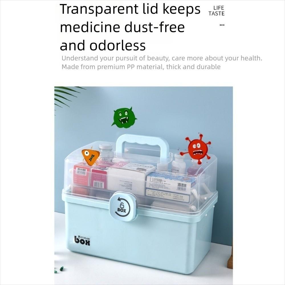 Pillendose Medikamenten-Set Organizer Aufbewahrungsbox Staubdichte Tacklebox Notfallbox Desktop-Aufbewahrung