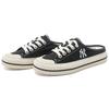 MLB Playball Mule Mules Slip Resistant, Abrasion Resistant, Lightweight Low Top Canvas Shoes Unisex Black Sneakers 3AMUUA11N-50BKS