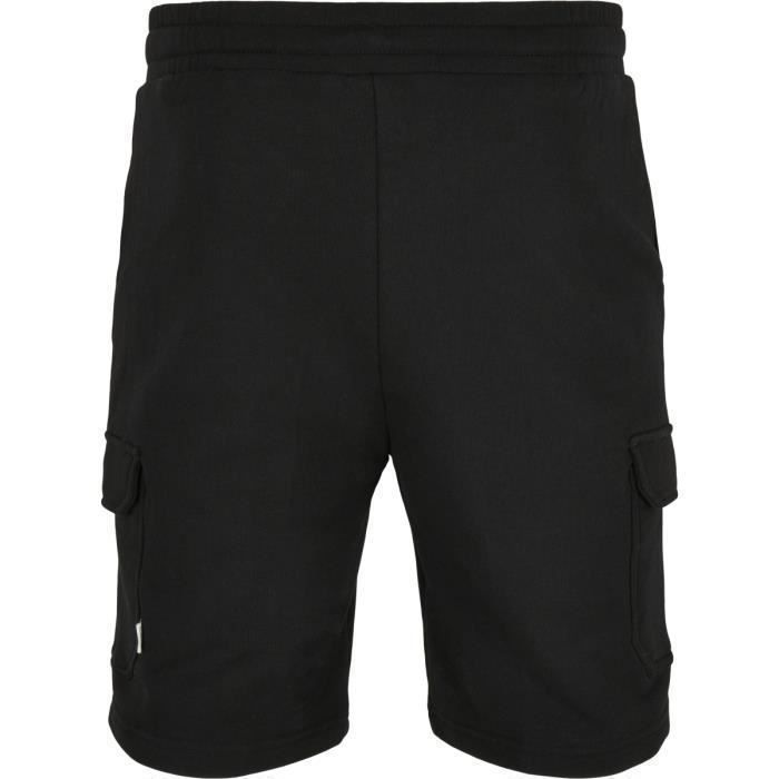 Short Cargo - Urban Classics - Noir - 100% Coton Biologique - Coupe Élastique - Poches Cargo