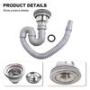 Single Tank Drain Sink Strainer Head Hardware Stainless Steel Water Pipe Sewer Easy To Install Floor Tiles And Tiles