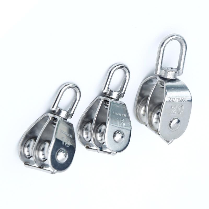 Rust-Proof 304 Stainless Steel Fishing Net Pulley - Single & Double, Wear-Resistant Marine Towing Pulley