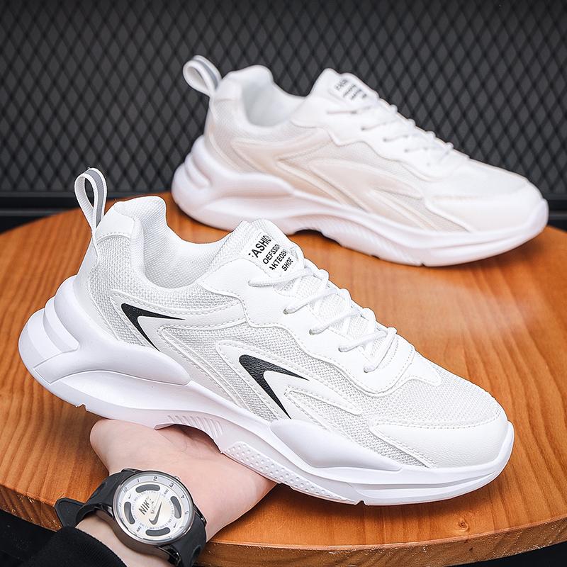 New Fashion Men 's Four Seasons Comfortable Thick Sole Shoes Students BoysTrending Soft Sole Breathable Casual Running Sneakers