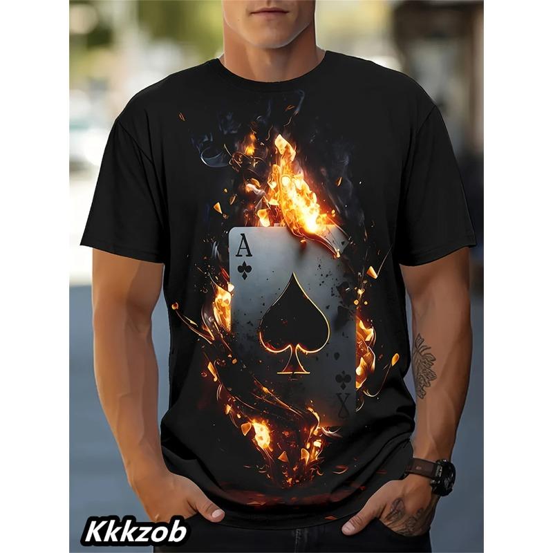 Mens Lion Print Short Sleeve O-Neck T-Shirt Soft Breathable Casual Wear Outdoor Activities Sports Loose Oversized Tops