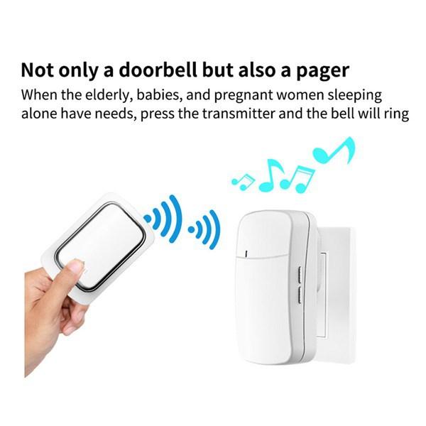 Wireless DoorBell QX-001 Ringer Self-powered Doorbell Home Waterproof With 38 Chimes Ring Bell 4-Volume Suitable for Home Office