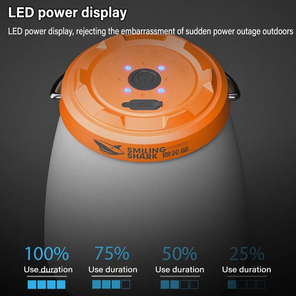 LED Camping Lights Built-in Battery USB Rechargeable Lamp Outdoor Tents Hanging Lantern Waterproof Night Light Emergency Light