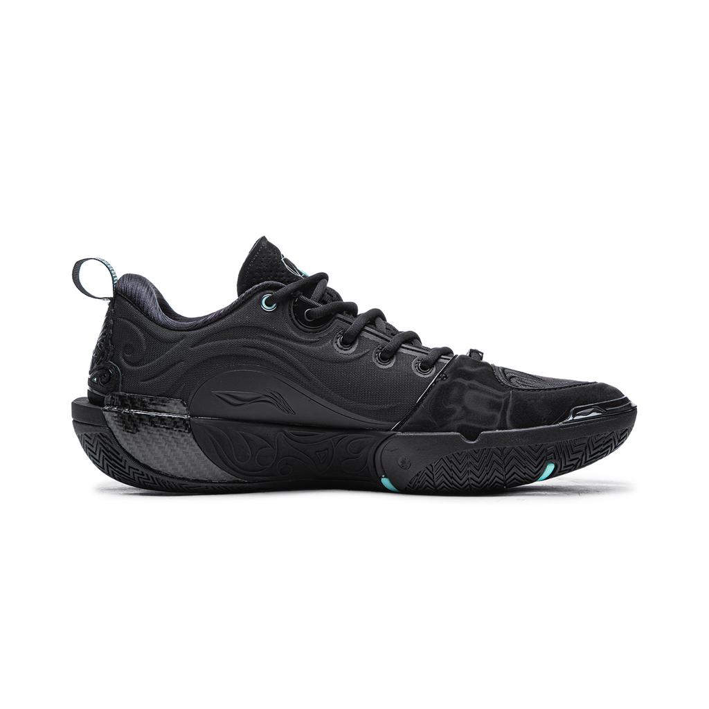 Li Ning WOW12 Cushioning Slip Resistant Abrasion Resistant Breathable Rebound Grip Low Top Basketball Shoes Men's Black ABAV085-15