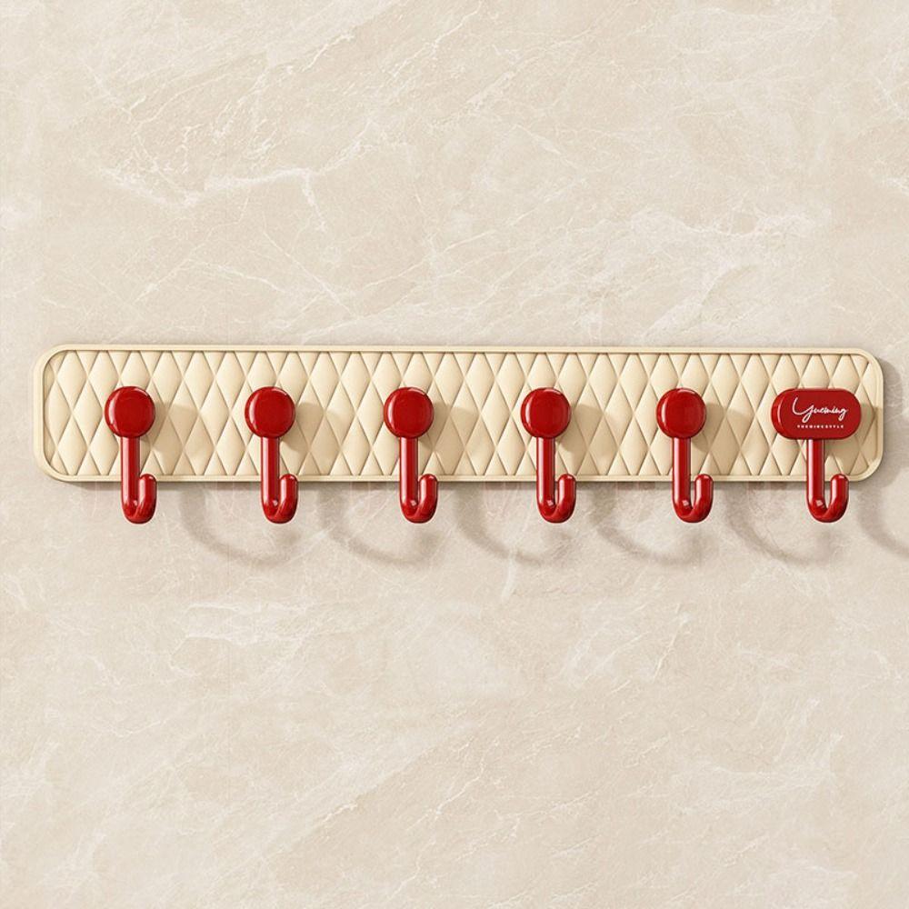 Wall Mount Sundries Storage Hook 6 Hooks Hanging Coat Rack Suction Cup Clothing Hook Shower Room