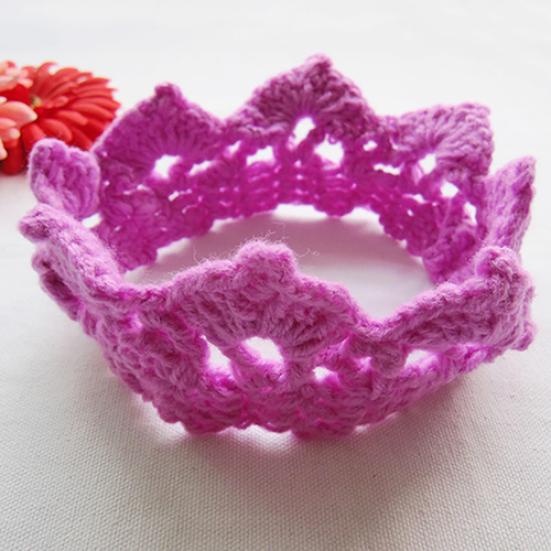 Cute Newborn Baby Girl Boy Crochet Crown Tiara Headband Knitted Headwear