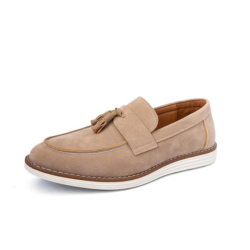 Men s Tassel Slip-on Loafers: Formal British Style, Large Size Business Casual Shoes 39 хаки