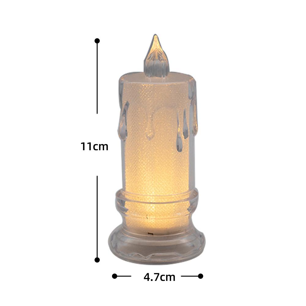 LED Candles Crystal Lamp Led Flameless Candles Operated Pillar Candles with Realistic Flame Light Desk Lamp Decorative Candles