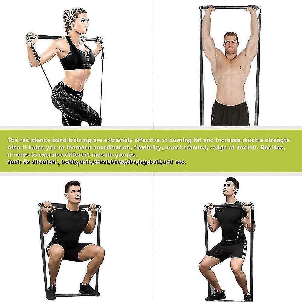 Resistance Bar, Resistance Bands Bar Max Load 800lb For Home Gym Workout Power Lifting Fitness Bar Workout Full Body