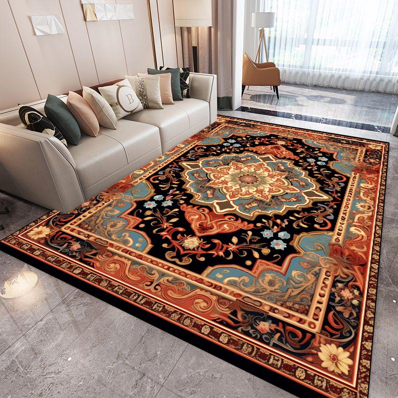 Große Größe Perserteppich Wohnzimmer Luxus Heimdekoration Teppiche Rutschfest Schlafzimmer Weiche Matte Waschbar Couchtisch Lounge-Teppiche