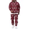 Men's Casual Sweatshirt Set with Pattern for Fall and Winter