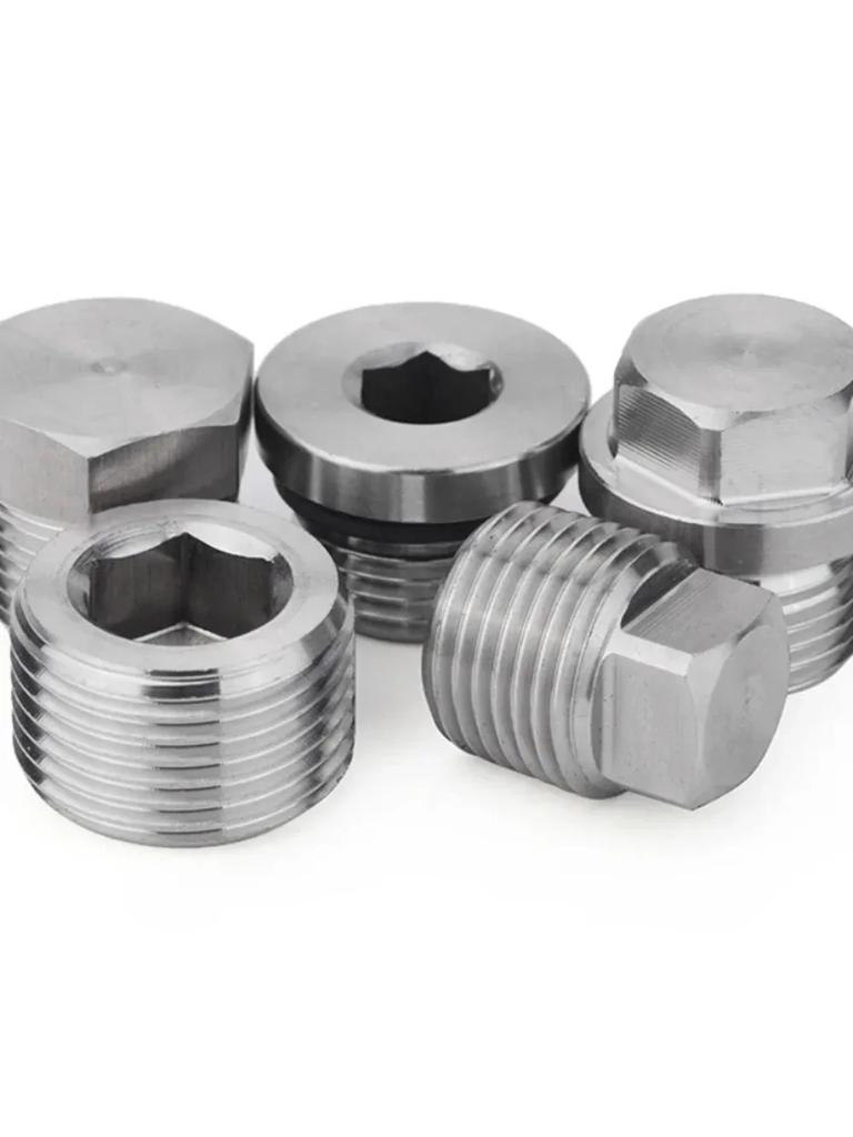 High Pressure 1/8" - 1.5" BSP NPT Male Countersunk Flange Hex Square End Plug Cap 304 Stainless Steel Pipe Fitting
