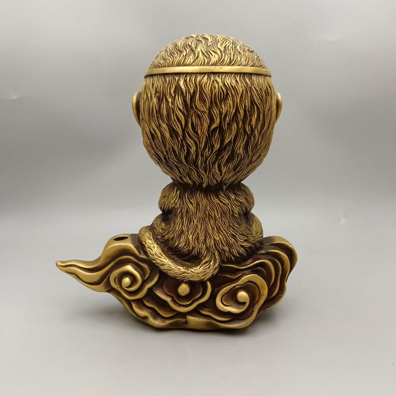 Antique Copper Sun Wukong Home Decor Monkey King Fighting Buddha Crafts Ornaments