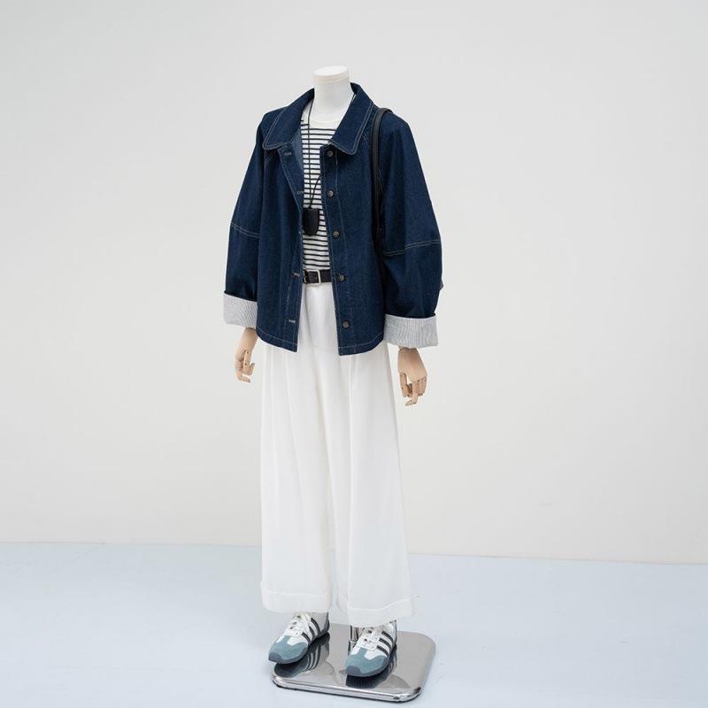 Koreanische Retro Jeansjacke mit sichtbaren Nähten - Damen 2025 Frühjahrskollektion