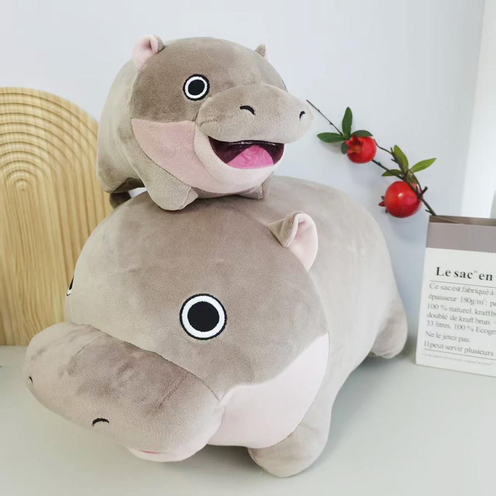 Cute Cartoon Hippo Plushies Stuffed Toy Animal Moo Deng Plush Hug Pillow Plump Hippo Soft Doll Home Decor Girl Boy Present