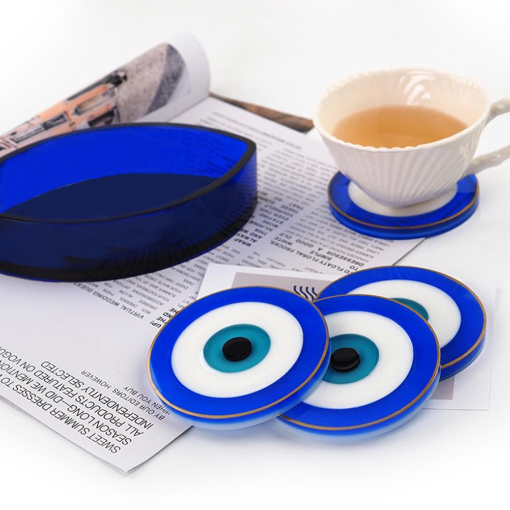 DIY Resin Dripping Coaster Mold Blue Eye Round Coaster Mould Silicone Mould Great Gift for your Friends and Family