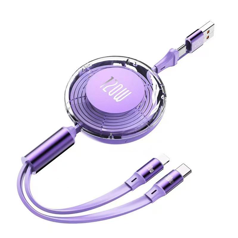 100W Type-C 3-in-1 Fast Charging Cable for Huawei, Android, and Apple Devices
