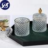 European Retro Glass Jar with Lid Transparent Gold Jewelry Cotton Swab Storage Box Tea Candy Tank Sugar Bowl Makeup Brush Holder