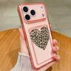 Card Slot Pocket TPU Case For iPhone 17 Pro Air 16e 16 15 14 13 Pro Max 12 11 Leopard Print Love Heart Pattern Soft Phone Cover