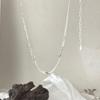 S925 Sterling Silver Asymmetrical Patchwork Double Layer Necklace for Women - Minimalist and Versatile Clavicle Chain Design