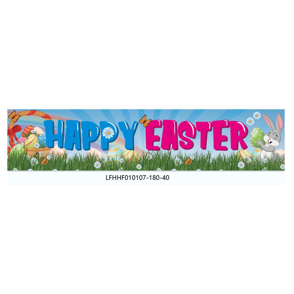 300 * 50Cm Easter Courtyard Porch Fence Decorative Banner Rabbit Egg Poster Custom