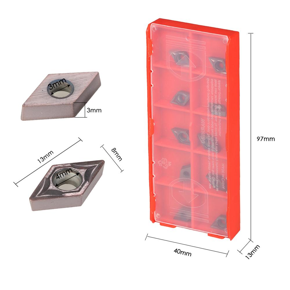 10pcs Box DCMT070204 VP15TF DCMT21.51 Carbide Inserts CNC Lathe Blades Cutter Turning Tool