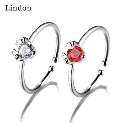 Lindon Classic Copper Alloy Zircon Ring Ladies Jewelry Wedding Promise Party Gift