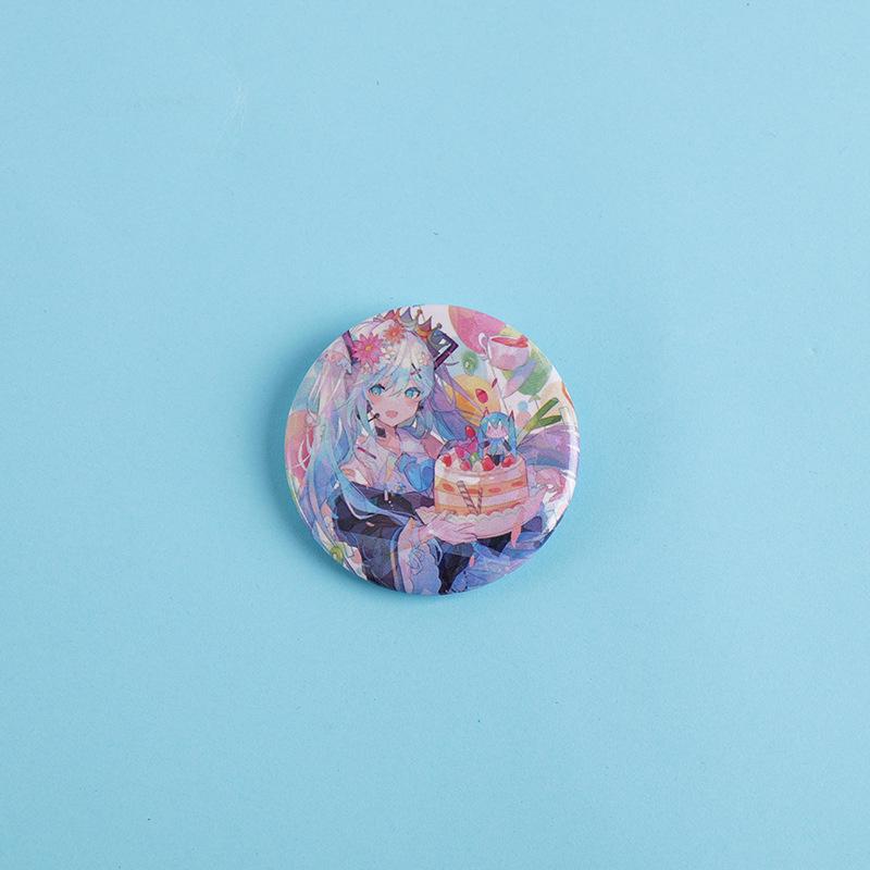 Hatsune Miku Reflective Button Badge - Anime Support Brooch for Student Backpacks and Decorations